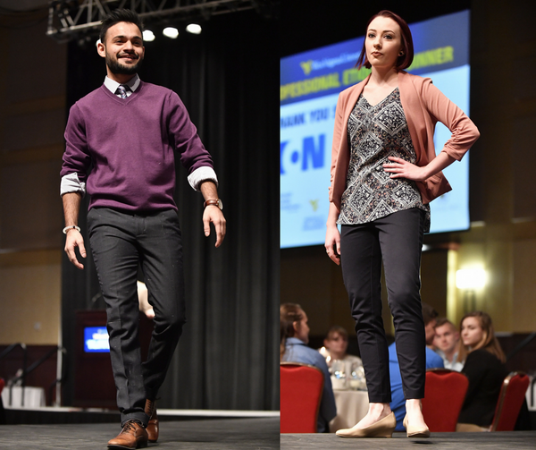 Students modeling business attire
